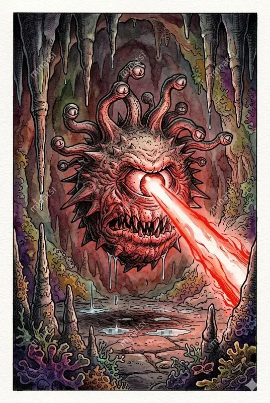 Fantasy Ink Watercolor Illustration Art