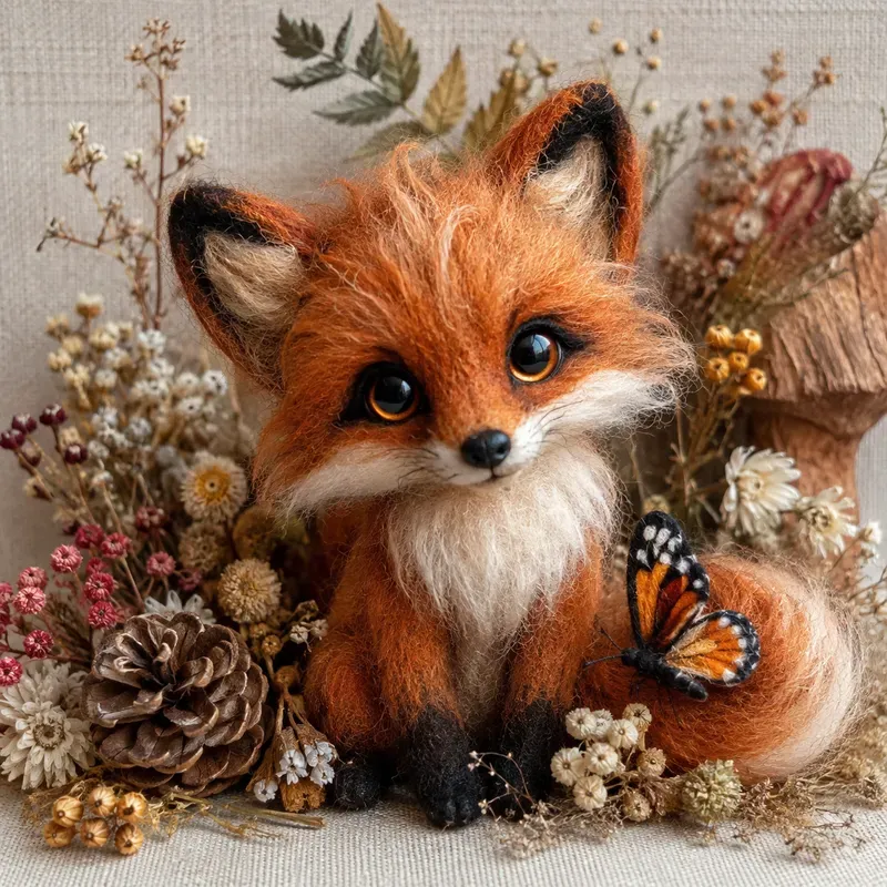 Whimsical Wool Animal Portraits
