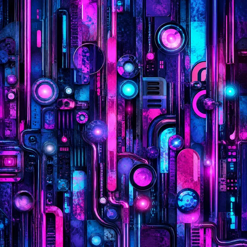 Chromatic Mosaic Gridflow Abstractions