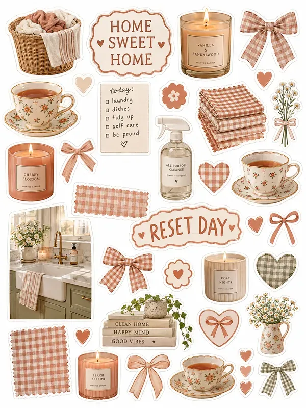 Y2k Aesthetic Daily Planner Scrap Sheets