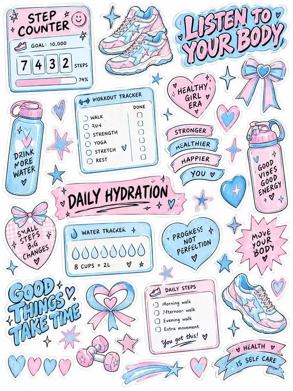 Y2k Aesthetic Daily Planner Scrap Sheets