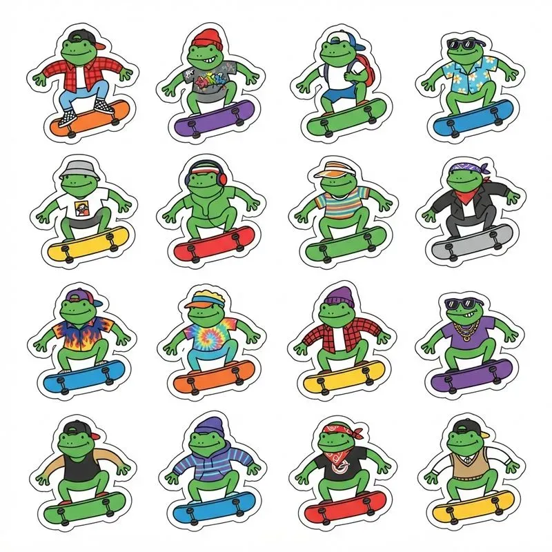 2D Flat Vector Clipart Sticker Sheets