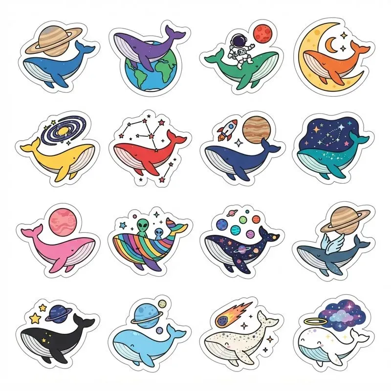 2D Flat Vector Clipart Sticker Sheets