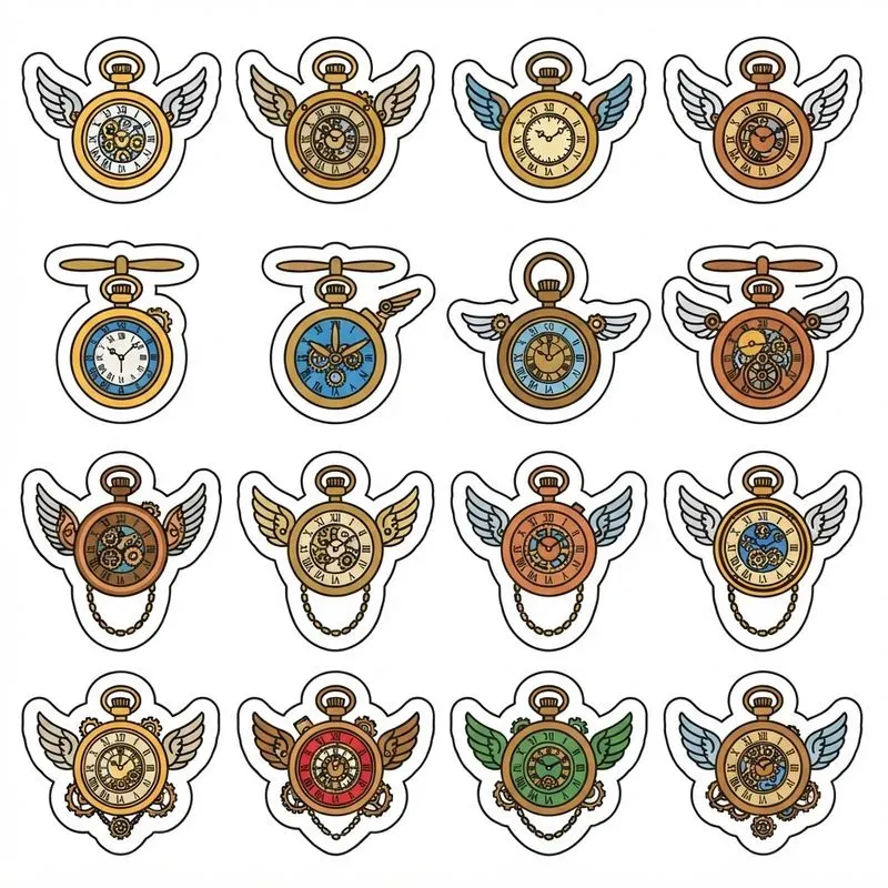 2D Flat Vector Clipart Sticker Sheets