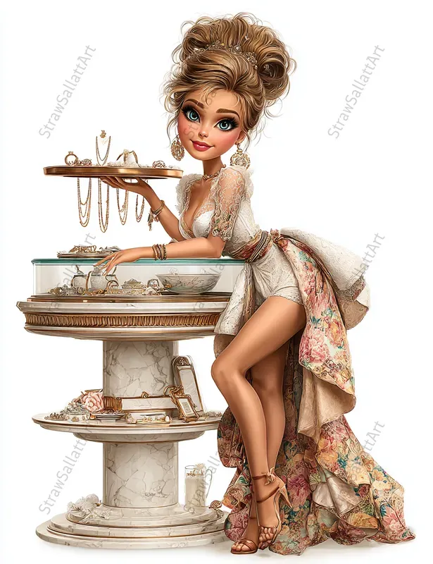 Aristocratic Girl Everyday Life Clipart