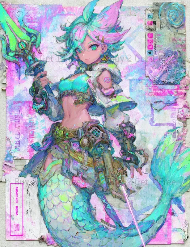 Mermaid Cyberpunk Junk Journals