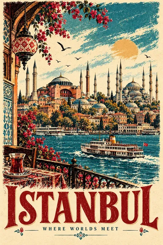 Expressive Handdrawn Travel Posters