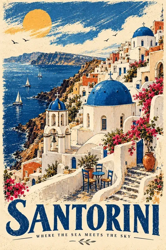 Expressive Handdrawn Travel Posters