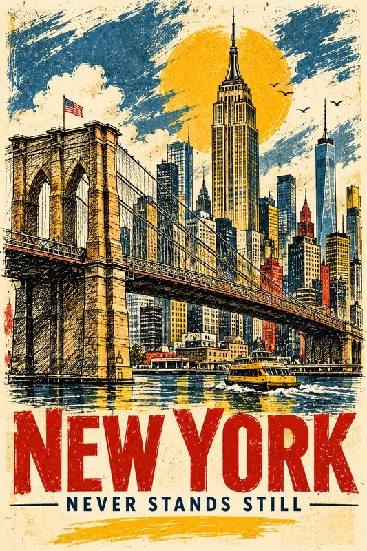 Expressive Handdrawn Travel Posters
