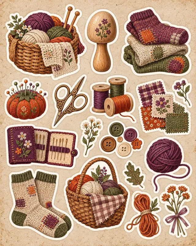 Retro Sewing Stickers