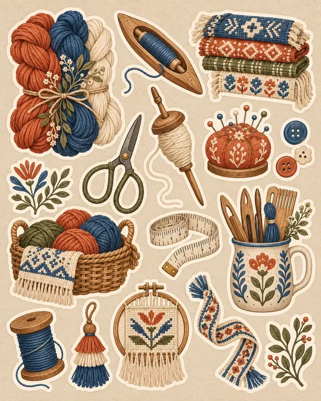 Retro Sewing Stickers