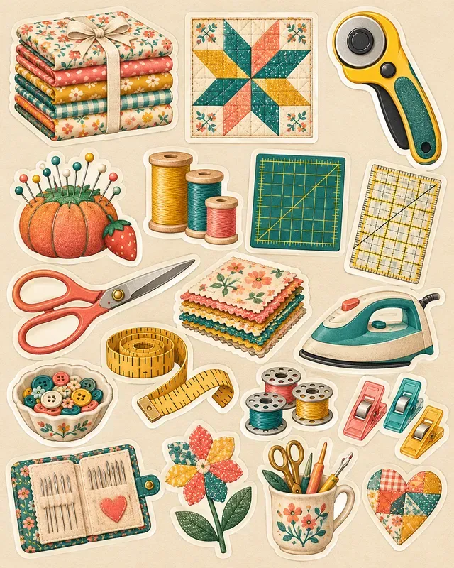 Retro Sewing Stickers