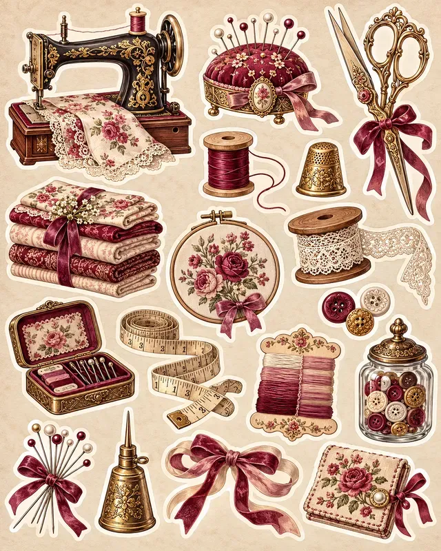 Retro Sewing Stickers