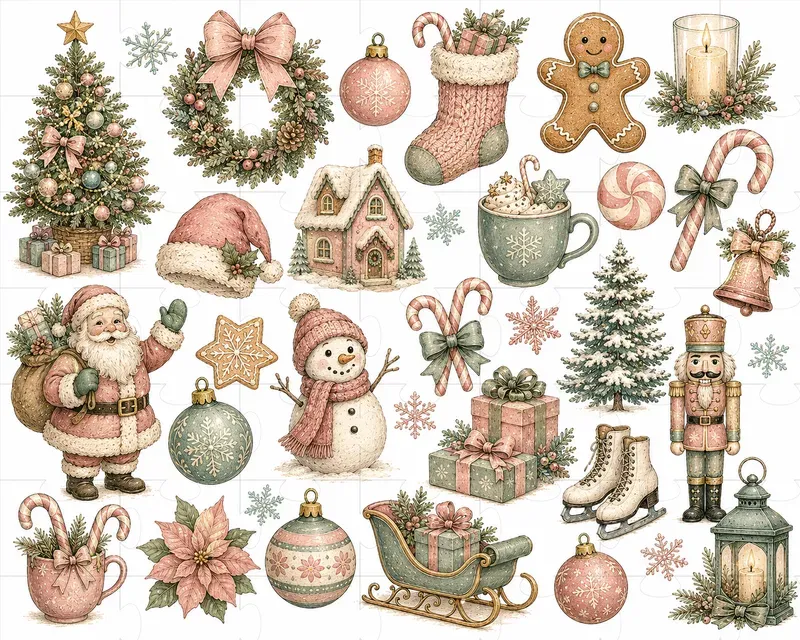 Vintage Pastel Clipart Collections