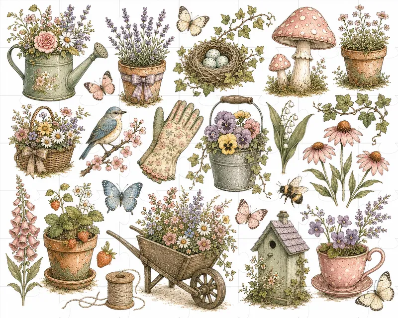 Vintage Pastel Clipart Collections