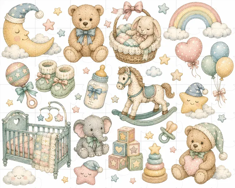 Vintage Pastel Clipart Collections