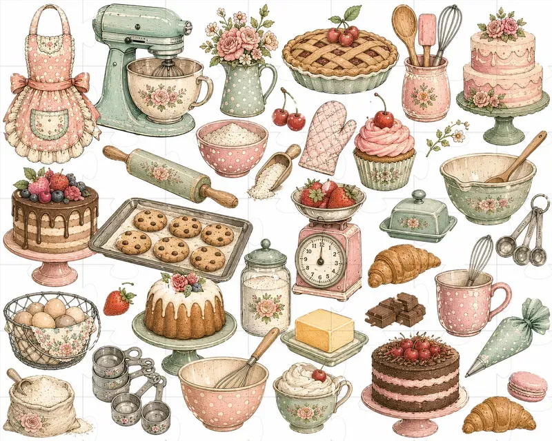 Vintage Pastel Clipart Collections