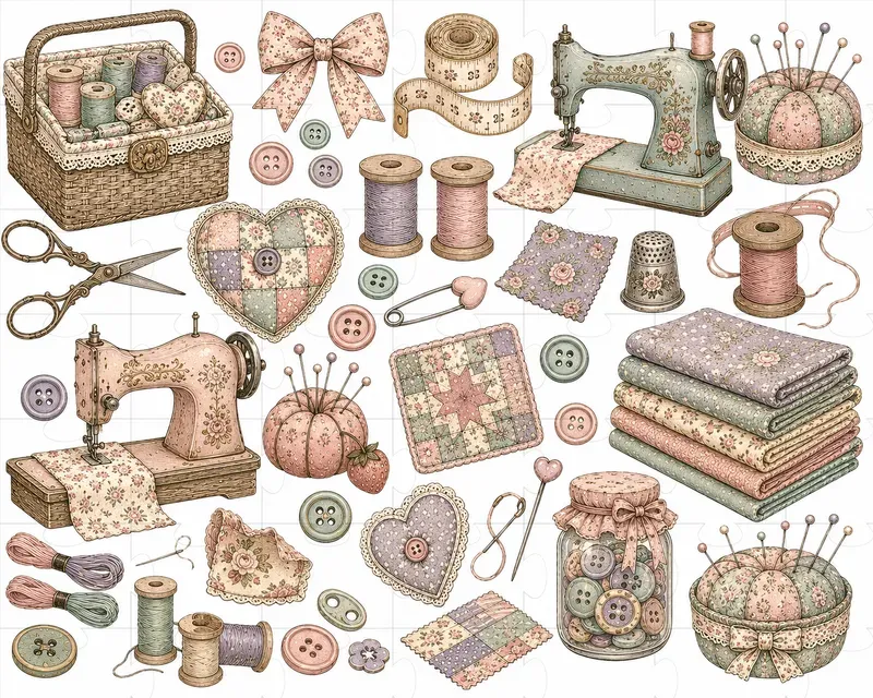 Vintage Pastel Clipart Collections