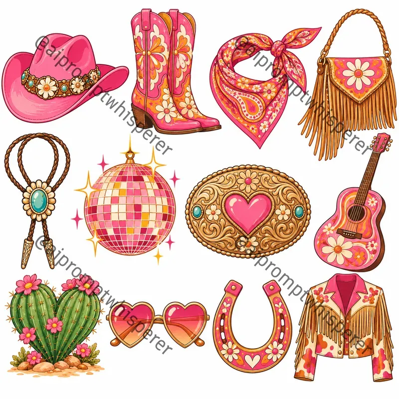 Country Western Clipart Sheets For Etsy
