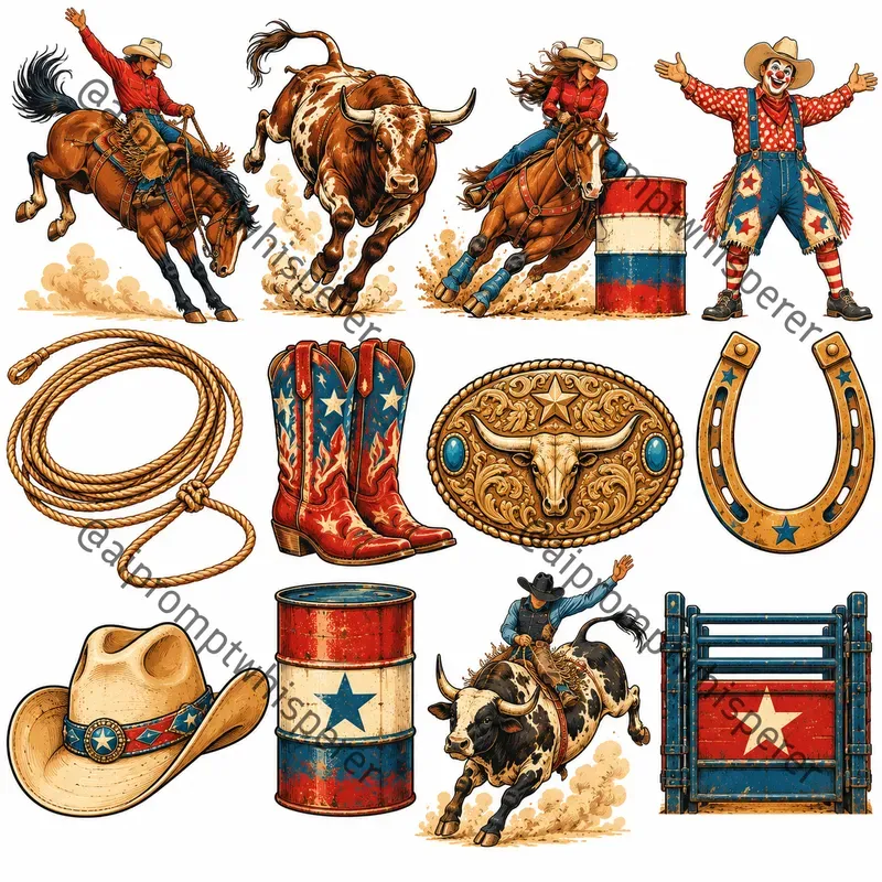 Country Western Clipart Sheets For Etsy