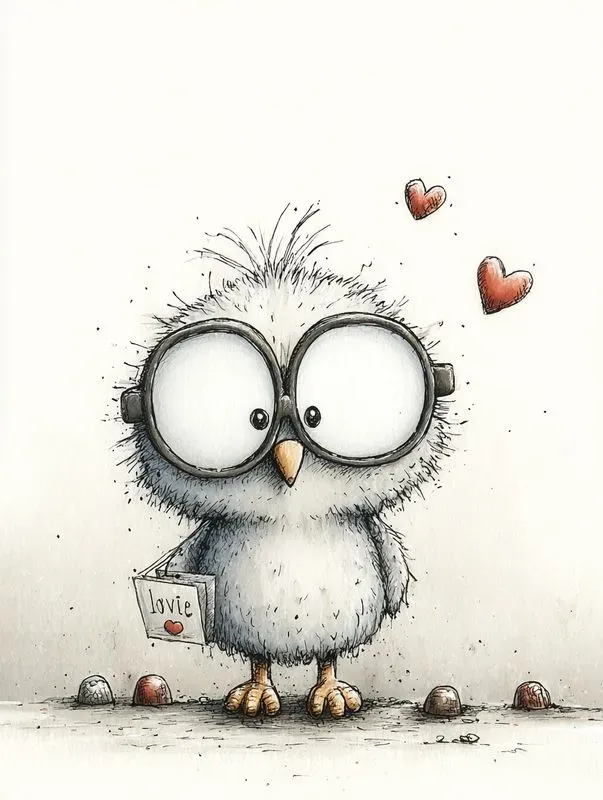 Simple Doodle Valentine Animals Clipart