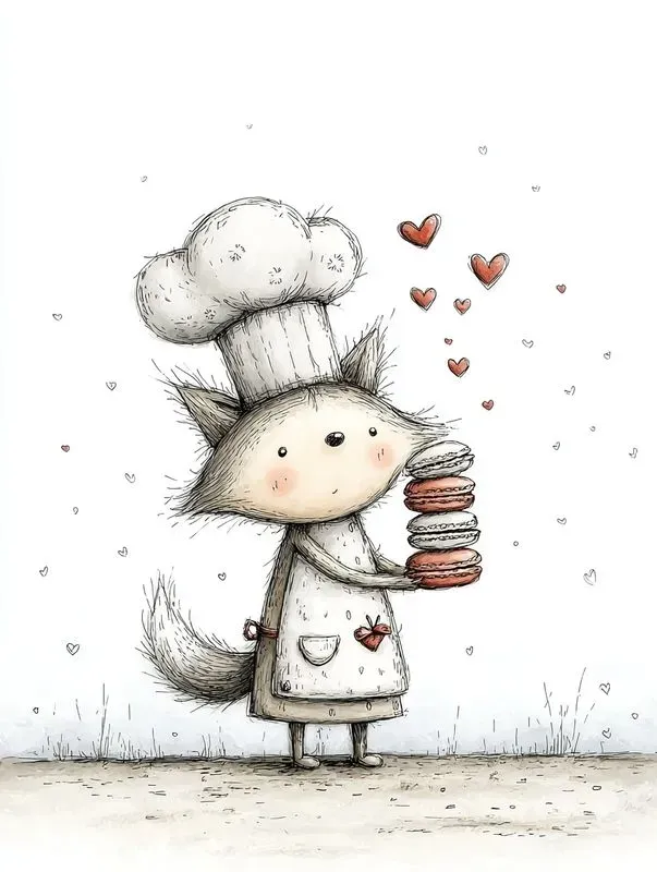 Simple Doodle Valentine Animals Clipart
