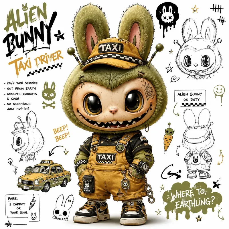Monster Bunny Doodle Crews
