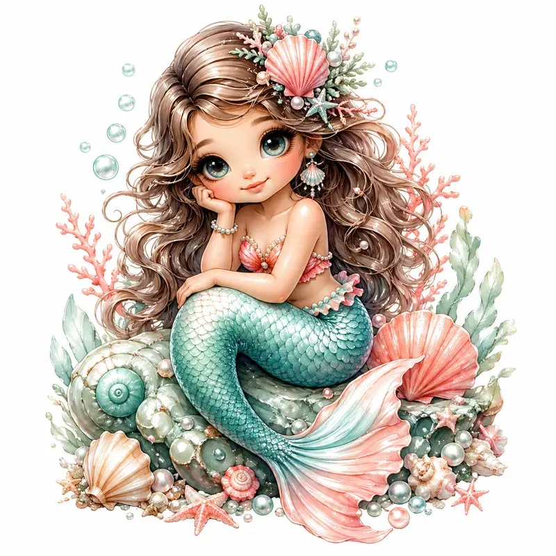 Cute Watercolor Character Clipart