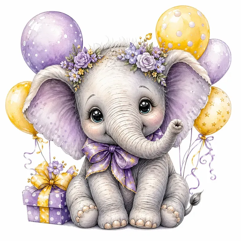 Cute Watercolor Character Clipart