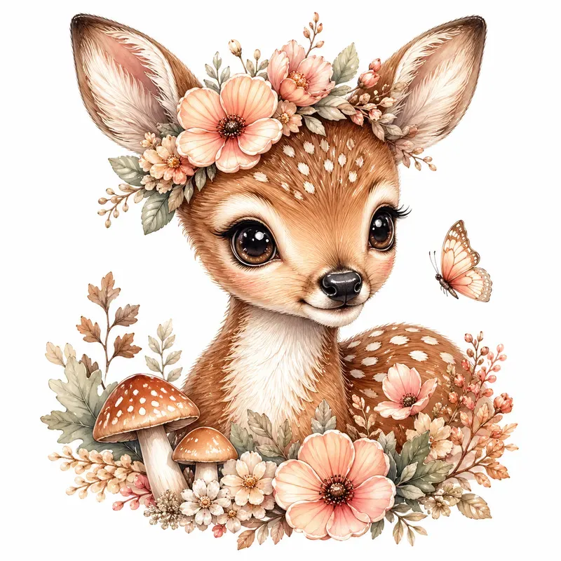 Cute Watercolor Character Clipart