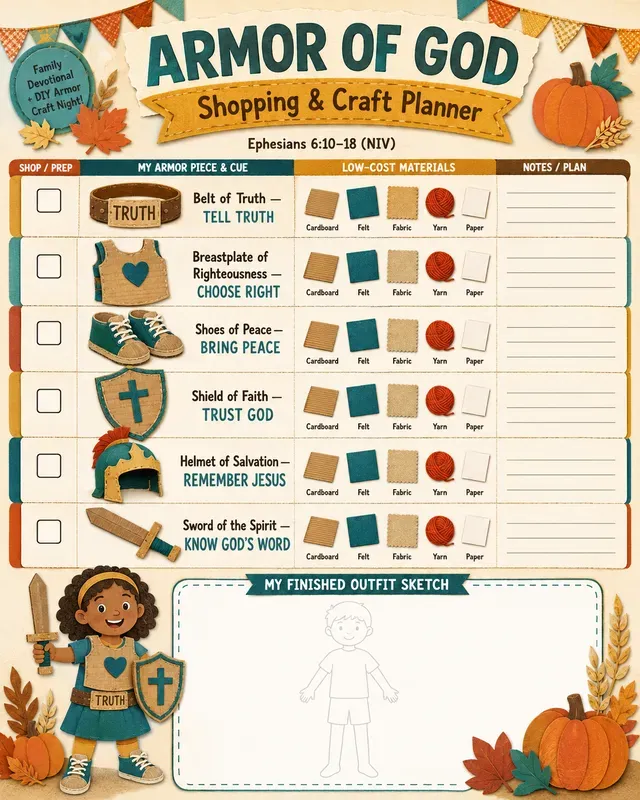 Kids Armor Of God Printables