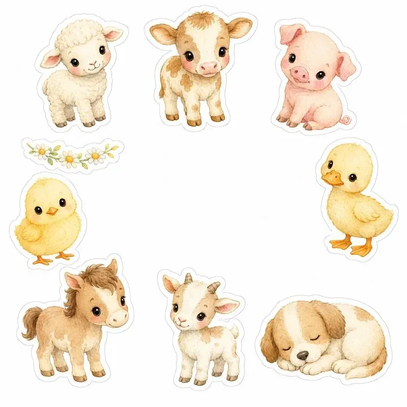 Cute Baby Animals Clipart Etsy Ready