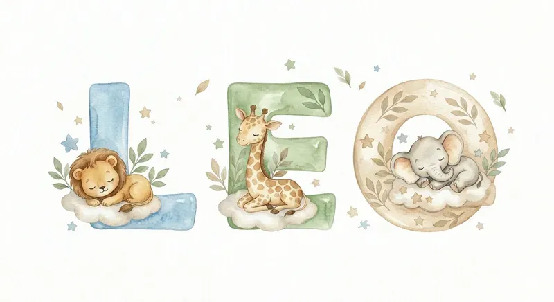 Custom Baby Name Watercolor Safaris