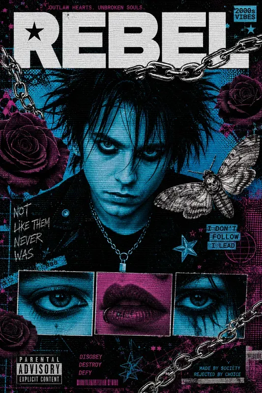 Y2k Grunge Scanline Collages