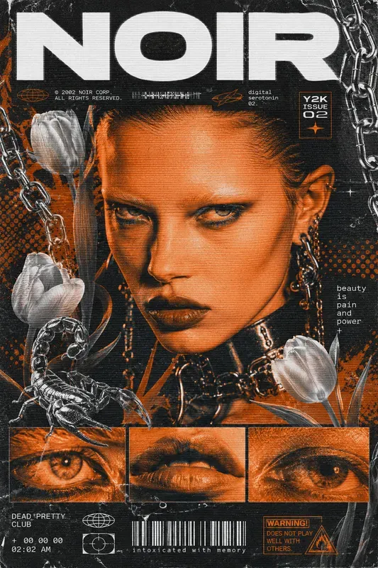 Y2k Grunge Scanline Collages