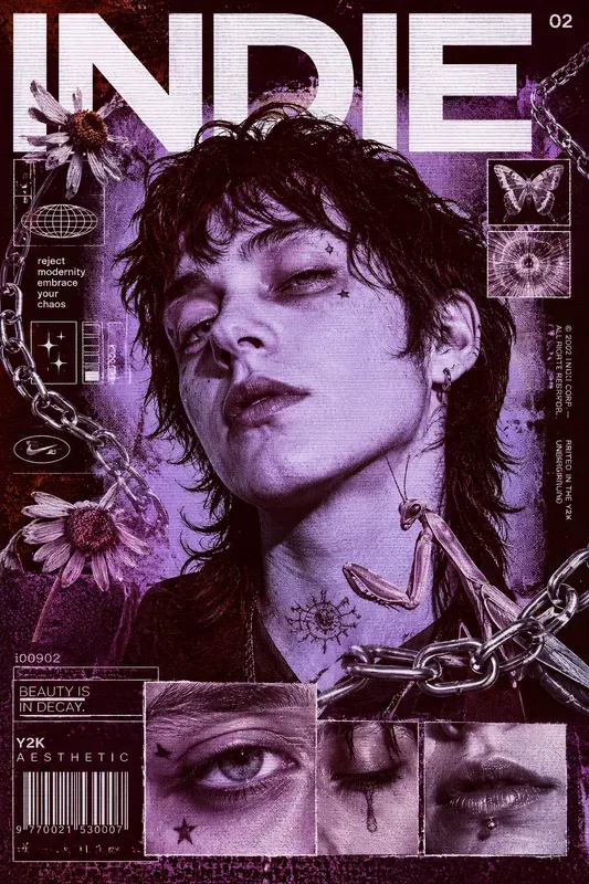 Y2k Grunge Scanline Collages