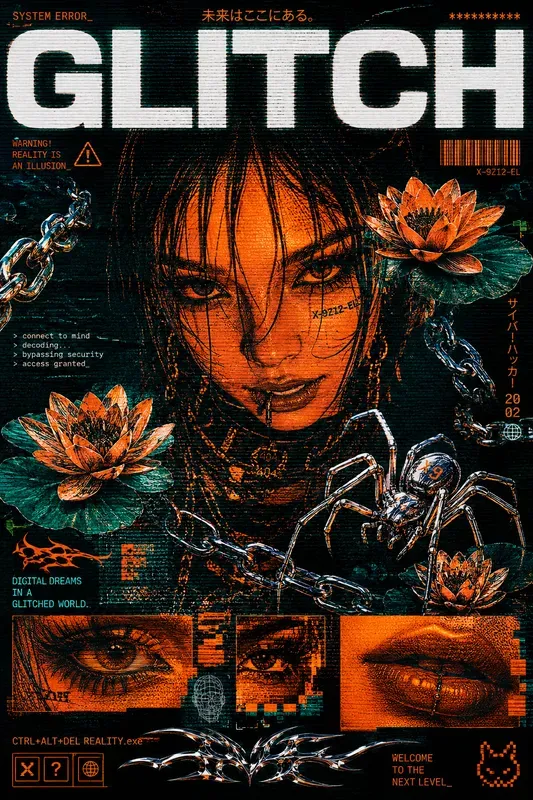 Y2k Grunge Scanline Collages