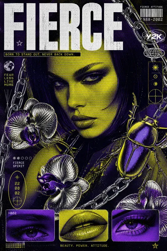 Y2k Grunge Scanline Collages