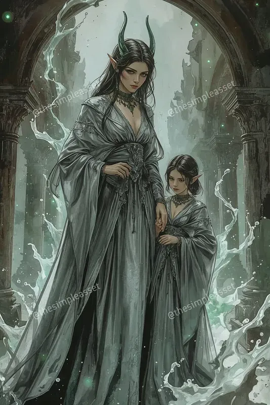Glowing Ink Wash Mothers Daughters