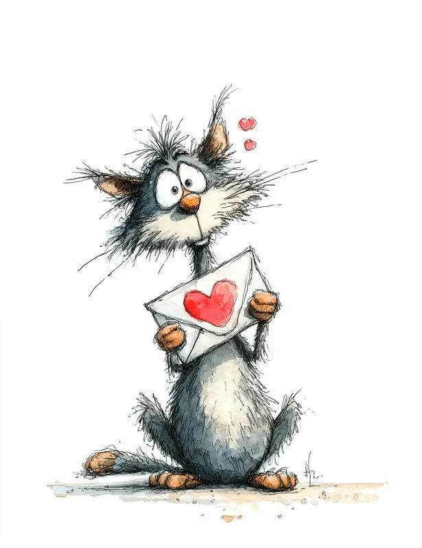 Whimsical Valentine Doodle Illustrations