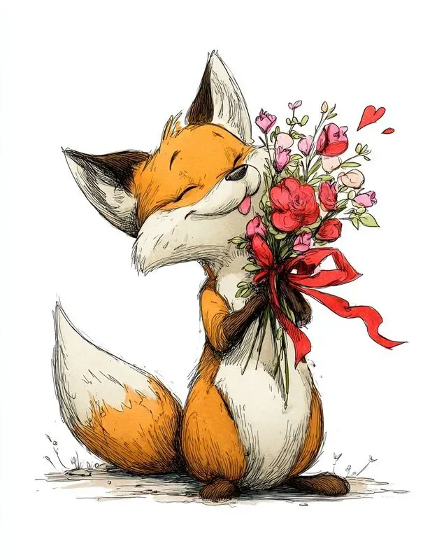 Whimsical Valentine Doodle Illustrations