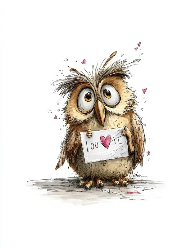 Whimsical Valentine Doodle Illustrations