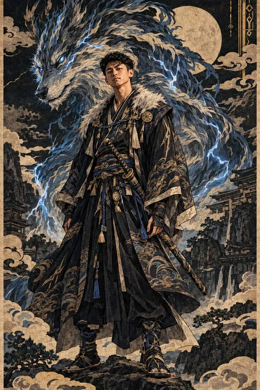 Ukiyoe Mythical Guardian Portraits