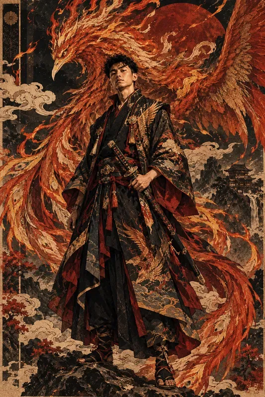Ukiyoe Mythical Guardian Portraits
