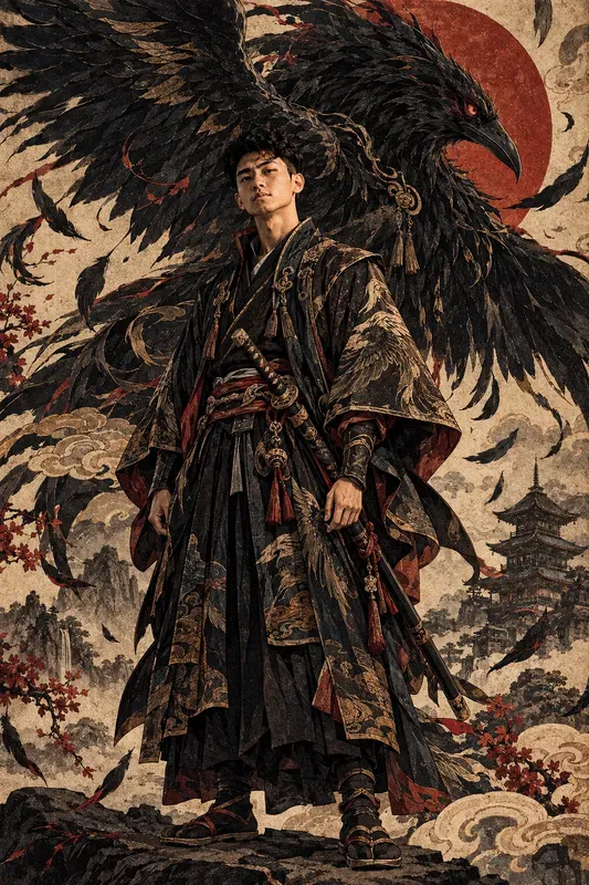 Ukiyoe Mythical Guardian Portraits