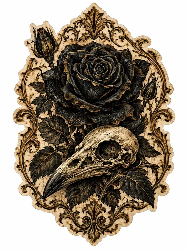 Gothic Dark Botanical Clipart Kits