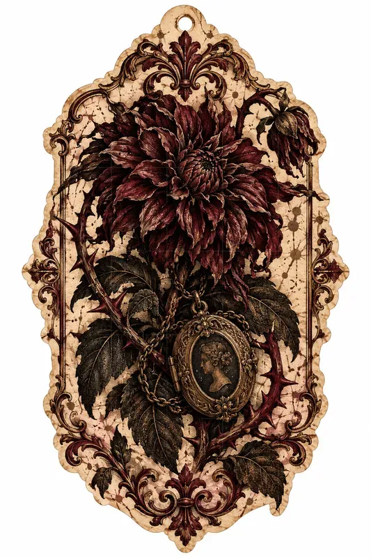 Gothic Dark Botanical Clipart Kits