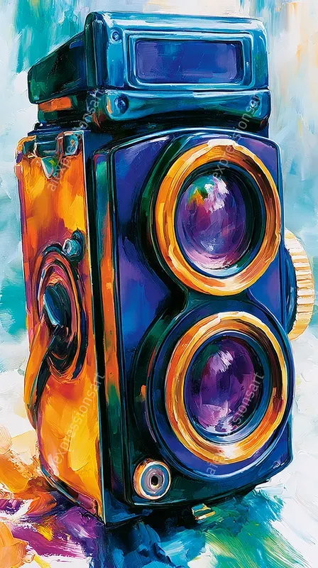Vibrant Pop Expressionist Vintage Art
