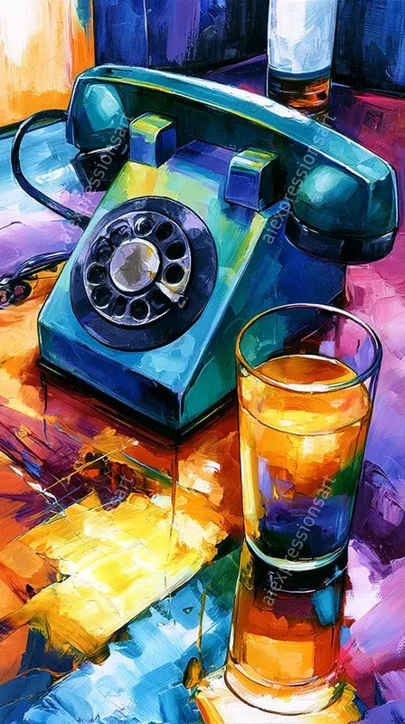 Vibrant Pop Expressionist Vintage Art