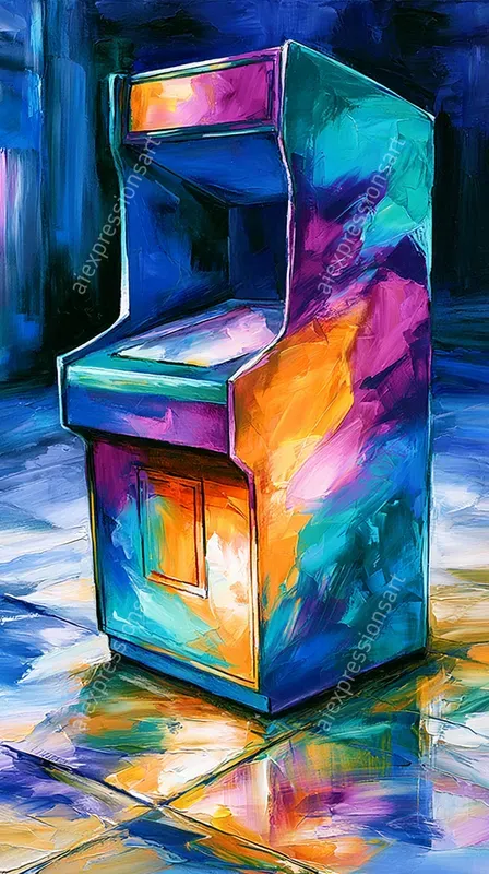 Vibrant Pop Expressionist Vintage Art